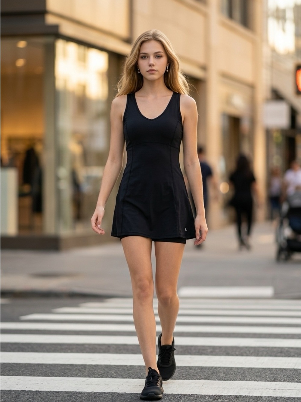 Lole Black Mini Dress | Built-In Shorts | Size Medium